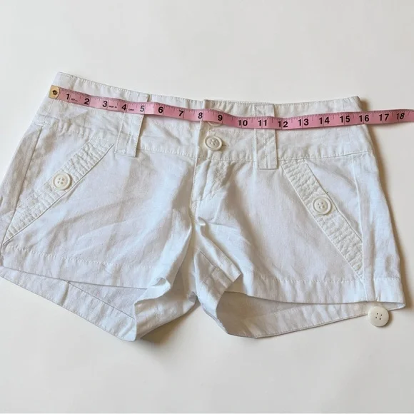 Rubbish White Low Rise Shorts Coastal Linen Blend - Picture 10 of 11